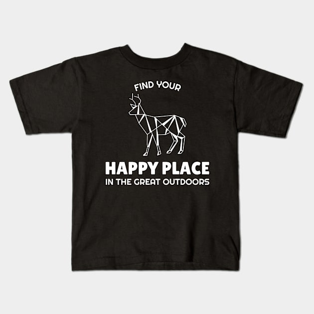 Find Your Happy Place In The Great Outdoors Kids T-Shirt by T-Shop Premium